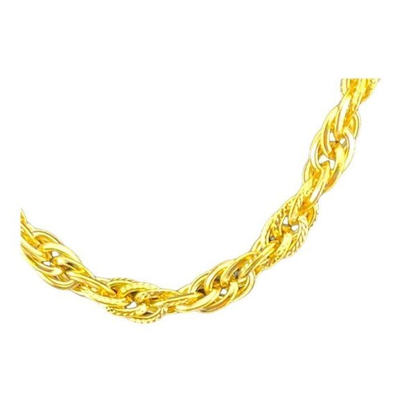 Gold Plated Rope Chain Necklace 12mm - Picture 5 of 6